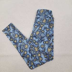 Lularoe Leggings Tween 00 0 Yellow Blue Floral Ros‎